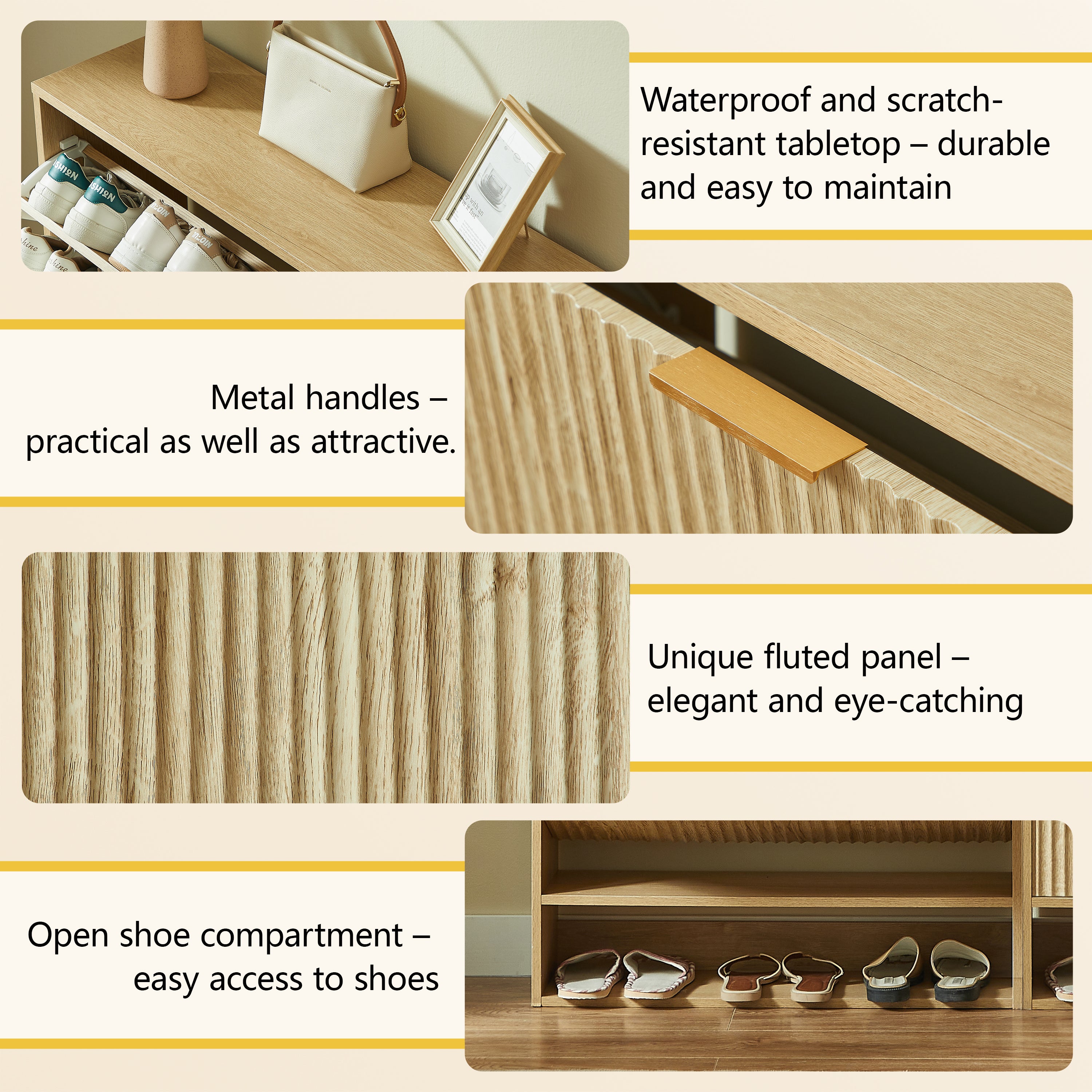 [variant:W5078P443404] Modern Oak Fluted Shoe Cabinet image 5