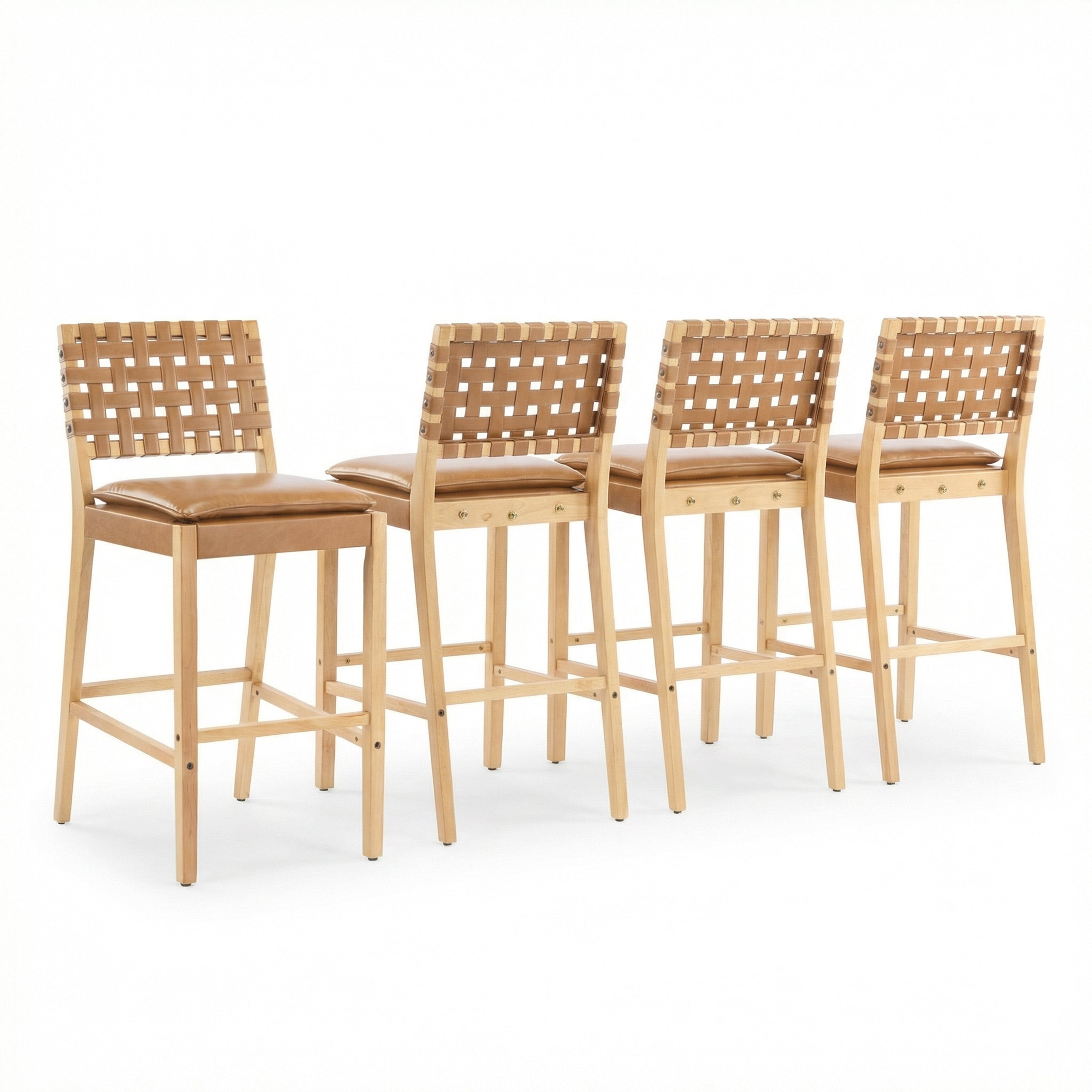 [variant:N897P439537B-S4] Rieti Woven-Back Bar Stools – Set of 4 image 2