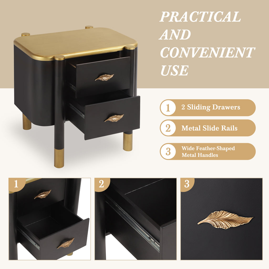 [variant:N856P406687B] Curved 2-Drawer Nightstand with Feather Handles image 5