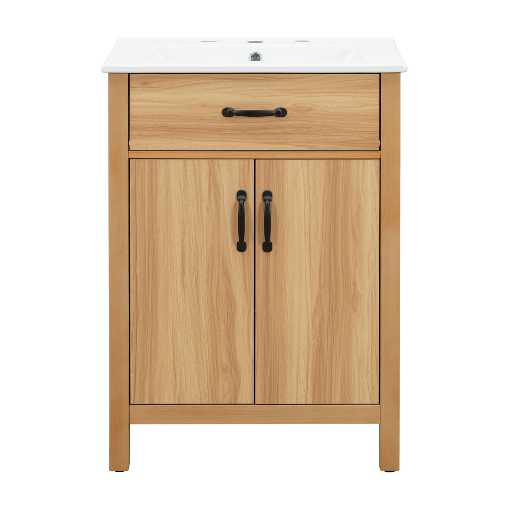 [variant:N848P469792N] Solid Wood Bathroom Vanity with Ceramic Sink – 24-Inch image 14