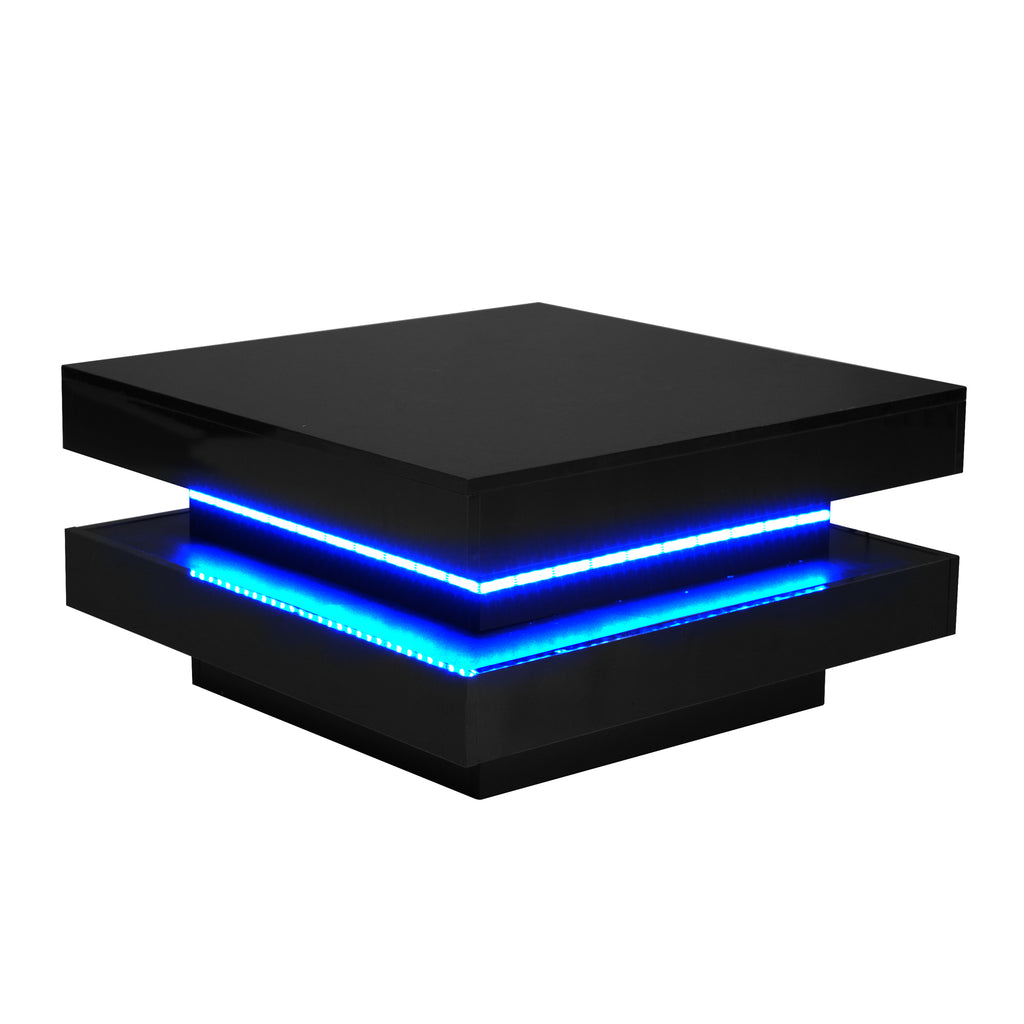 [variant:N892P423297B] Square High-Gloss LED Coffee Table with Rotating Top image 26