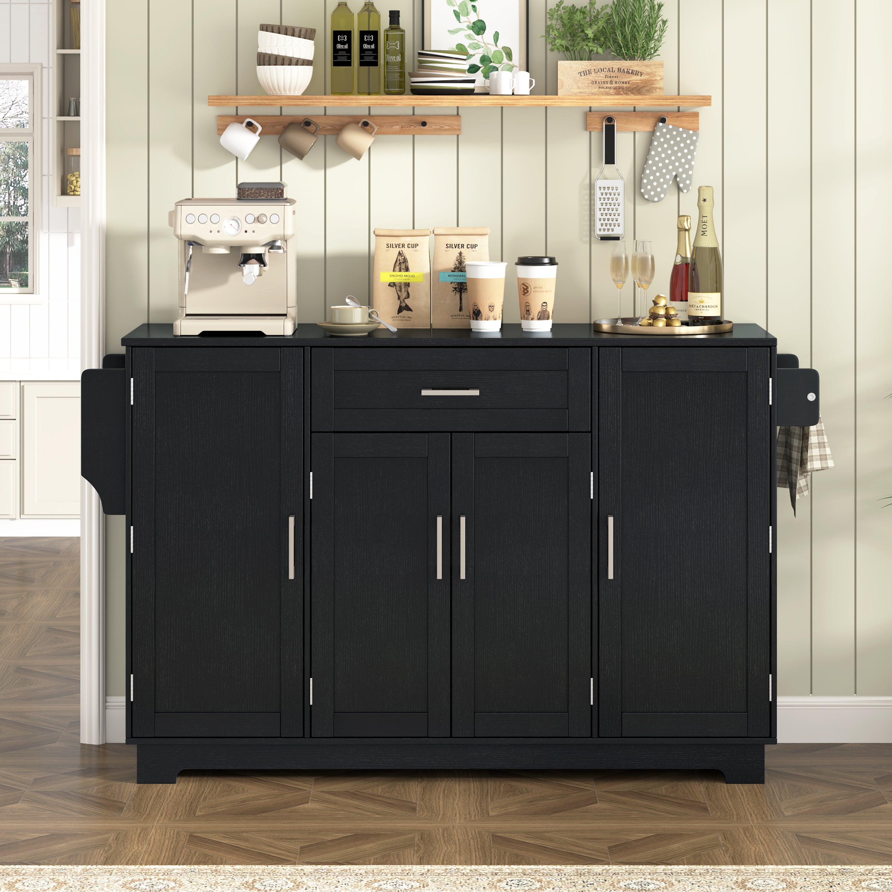 [variant:N889P443144B] Modern 4-Door Sideboard with Drawer image 4