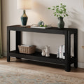 [variant:N851P415009B] Modern Farmhouse Console Table with Rounded Corners – Black image 1