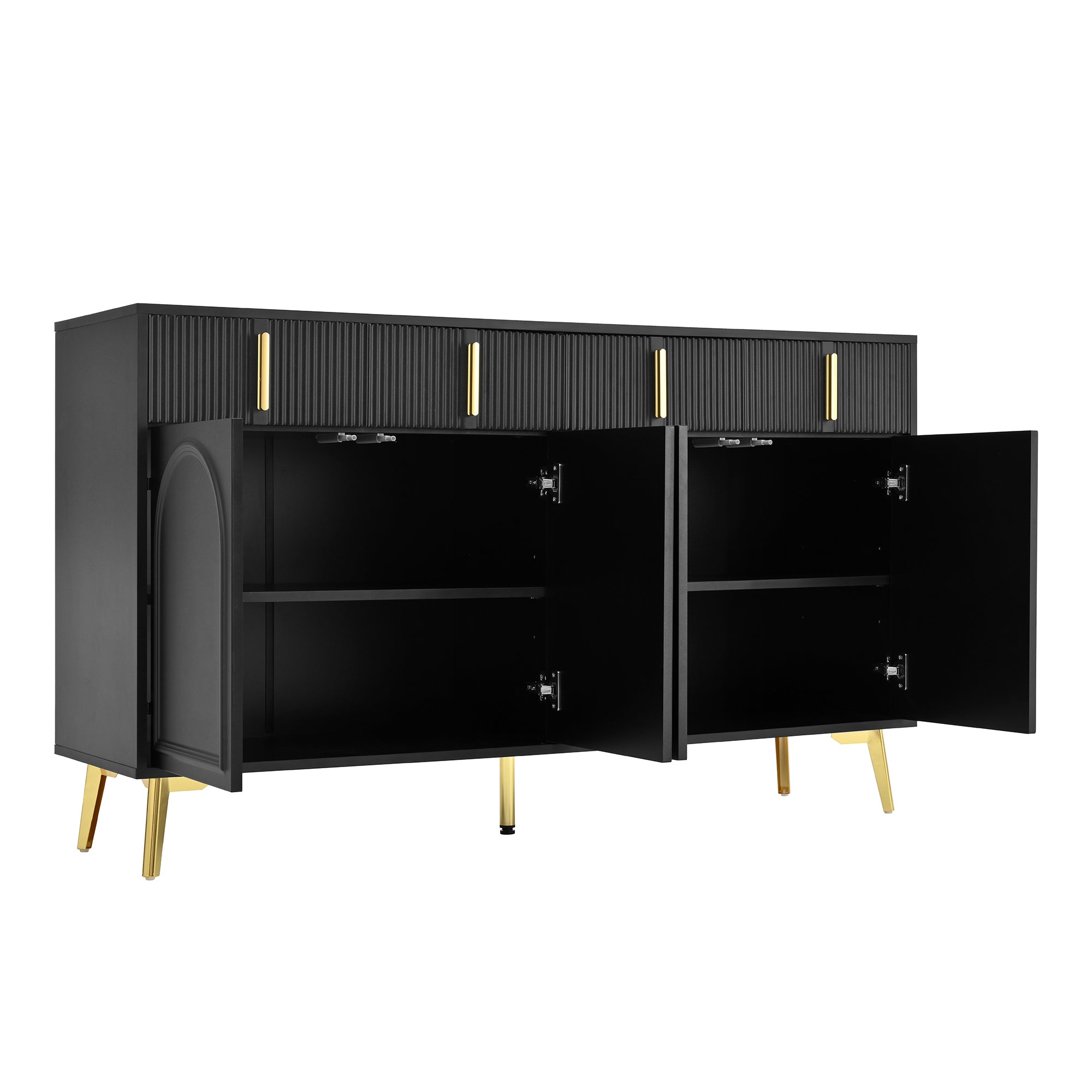 [variant:GA0021S] 4-Door Sideboard with 4 Drawers – Black and Gold image 29