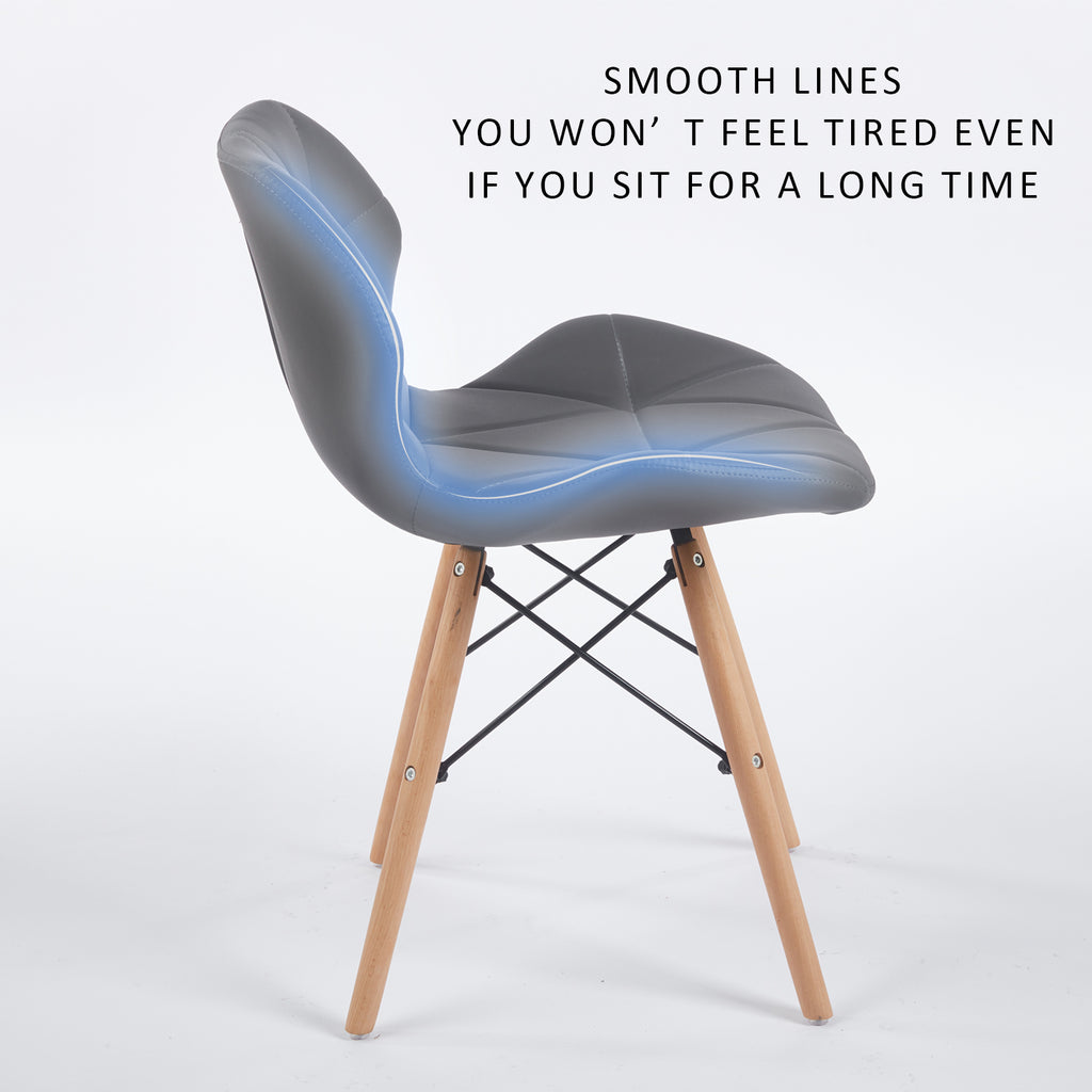 Set of 2 Modern PU Leather Dining Chairs — [variant:W3738P431272] Grey image 9