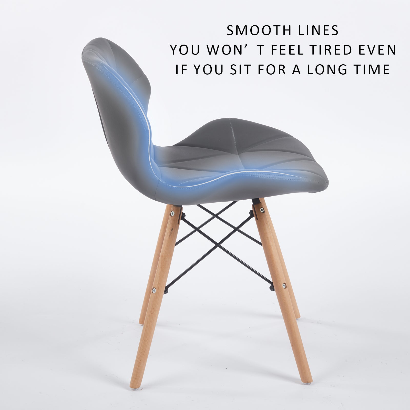 Set of 2 Modern PU Leather Dining Chairs — [variant:W3738P431272] Grey image 9
