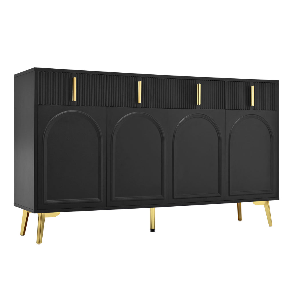 [variant:GA0021S] 4-Door Sideboard with 4 Drawers – Black and Gold image 23