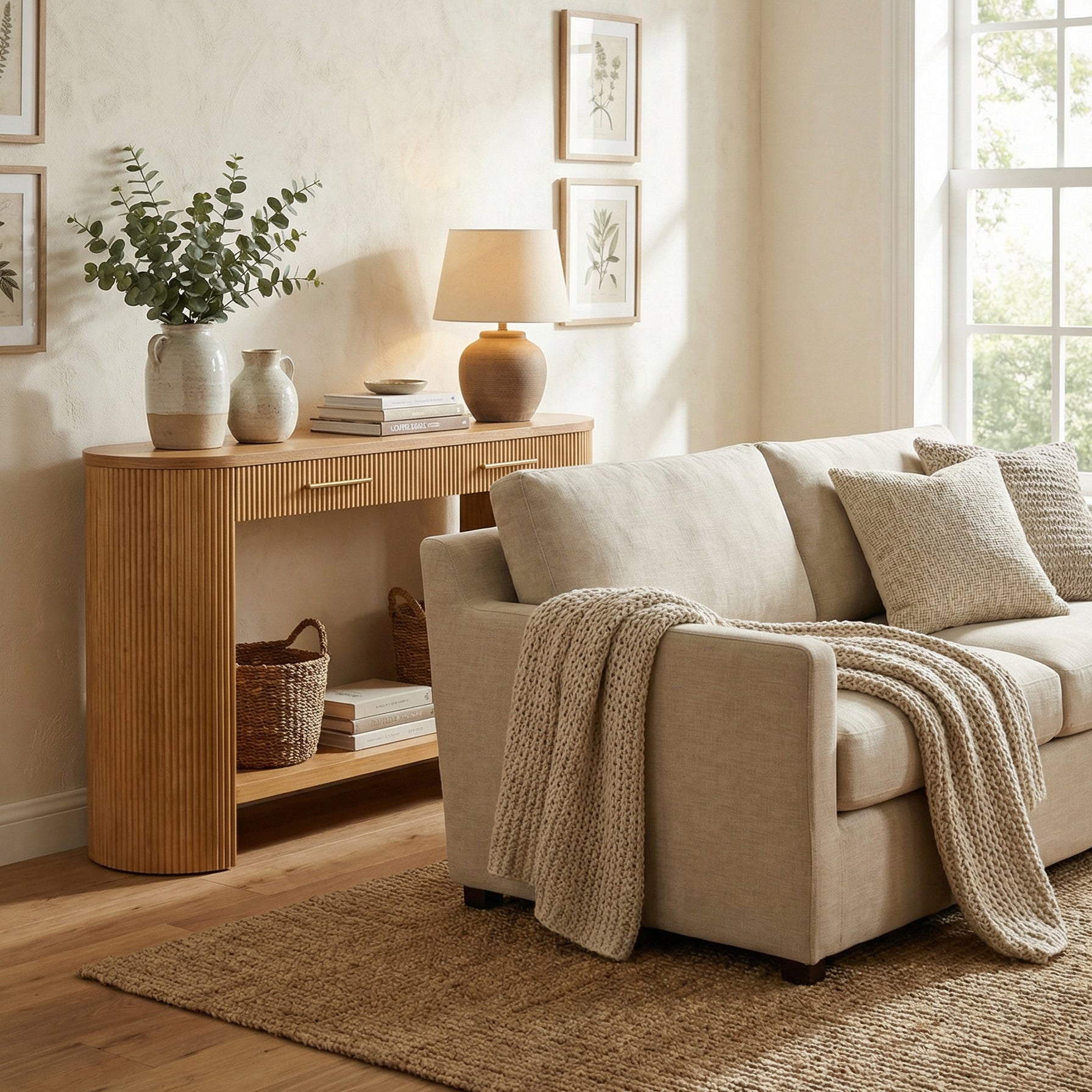 [variant:N876P351901D] Modern Console Table with Drawers & Storage image 4