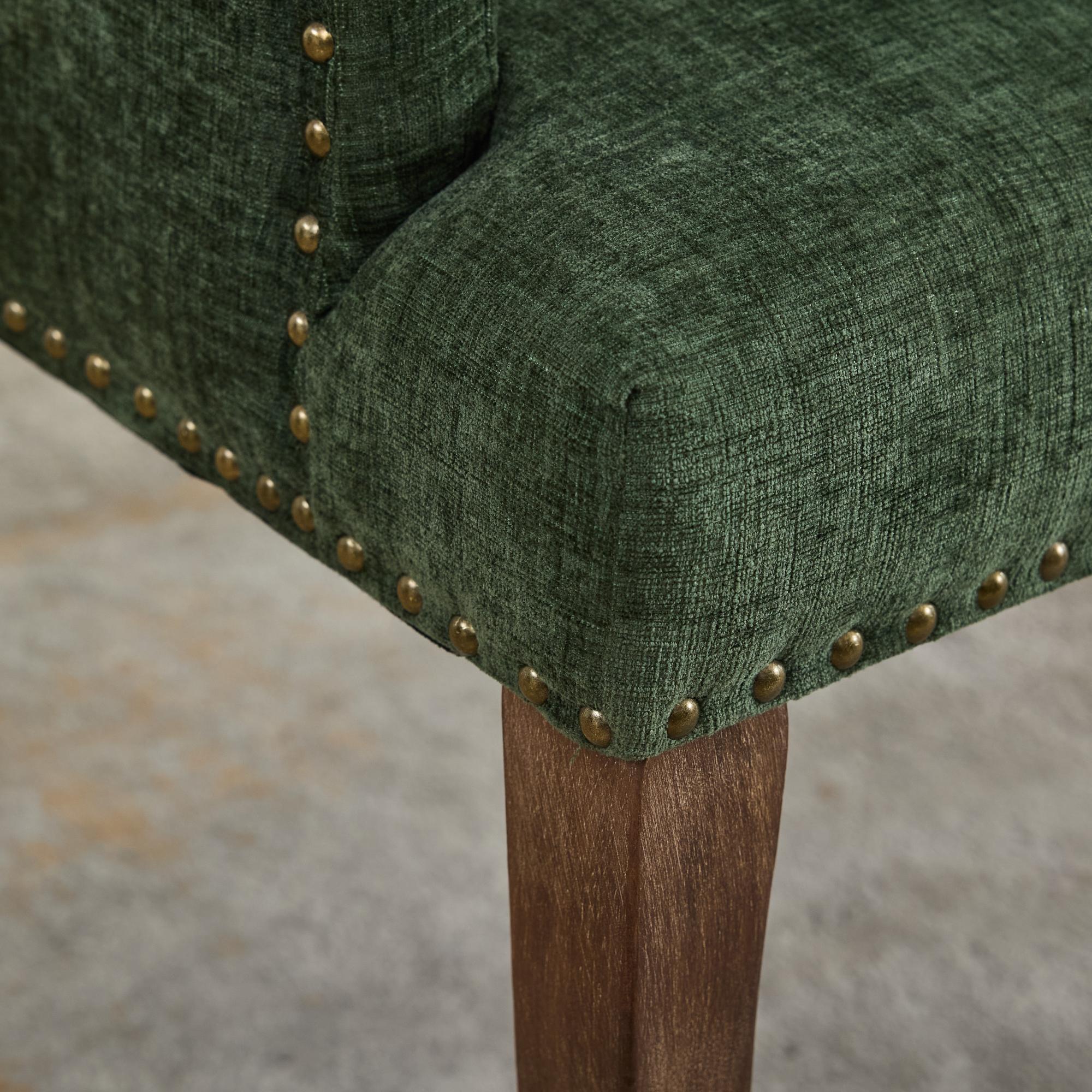 [variant:W5755P503872] Tufted Chenille Dining Armchair – Olive Green image 12