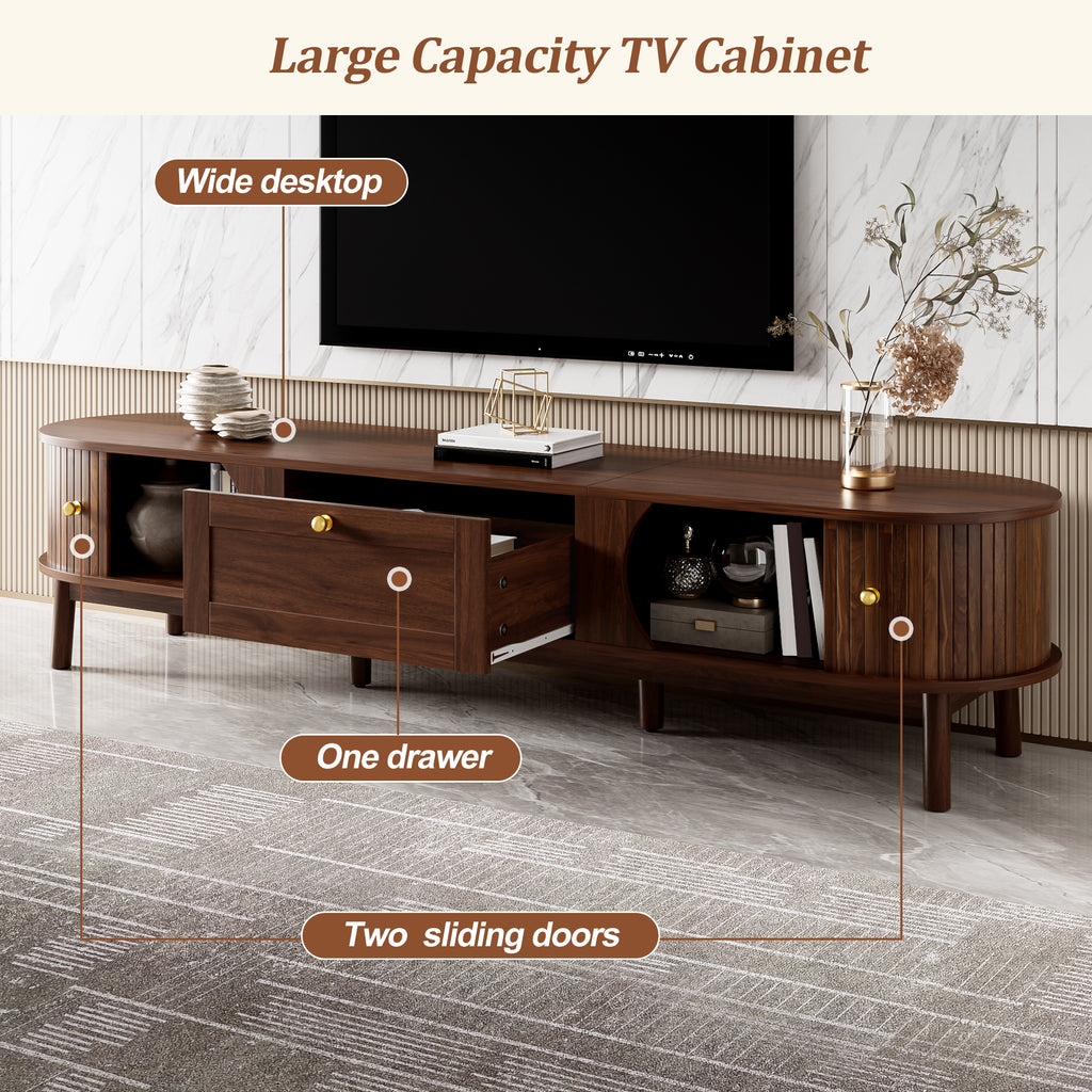 [variant:N875P452044N] Walnut TV Stand with Sliding Doors – 67-Inch image 11