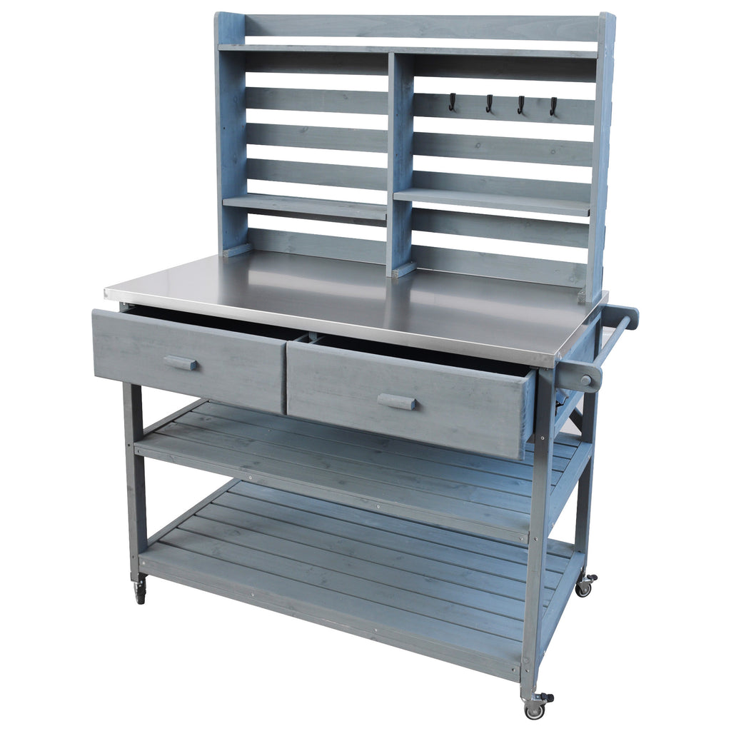 [variant:N853P386121G] Rolling Outdoor Potting Bench with Stainless Steel Top image 40