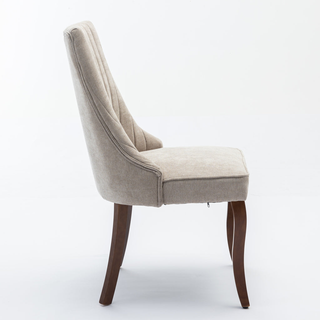 [variant:W5755P474631] Rayon Set of 2 Beige Fabric Dining Chairs image 5