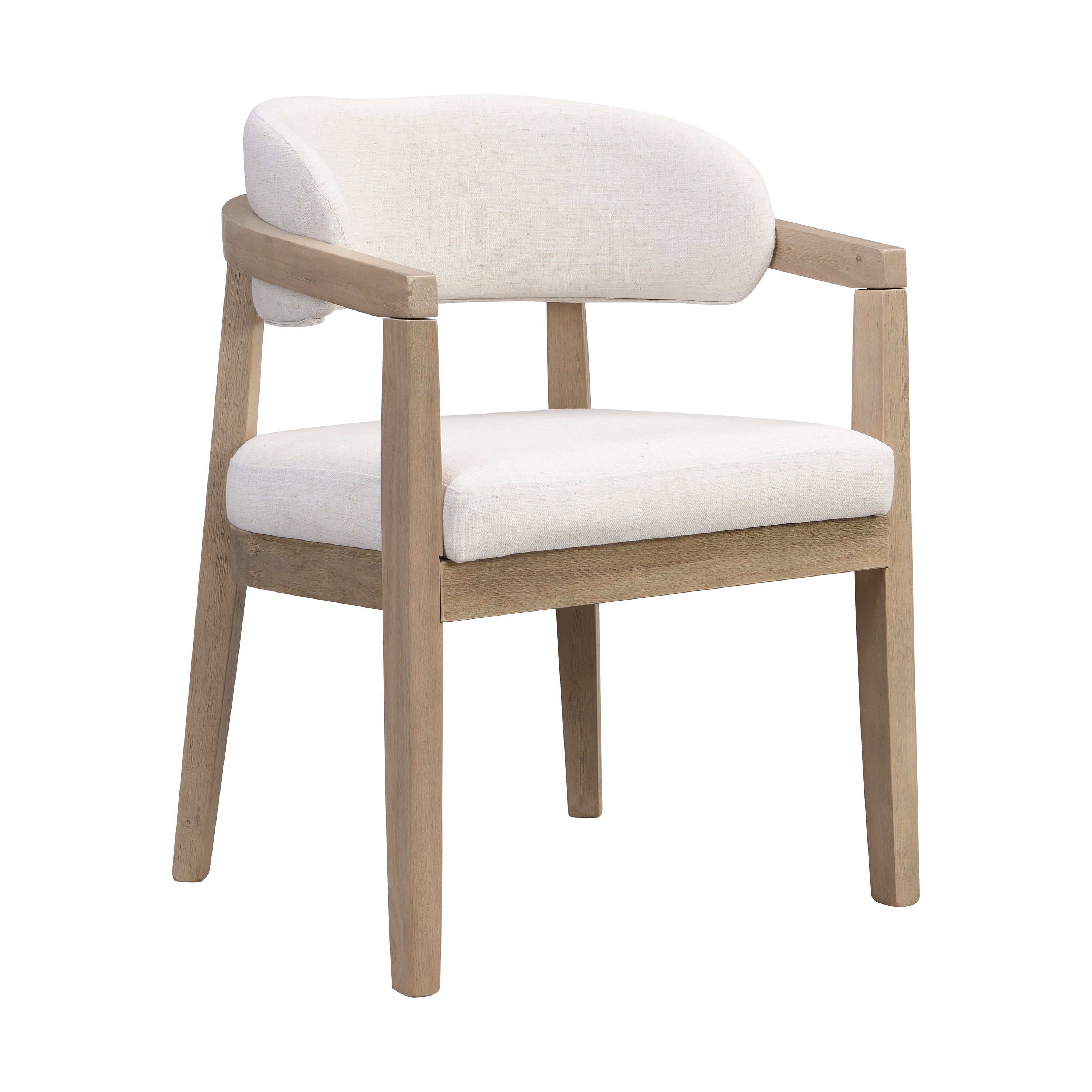 [variant:N872P357172A] Set of 2 Modern Rubberwood Dining Armchairs – Beige image 4