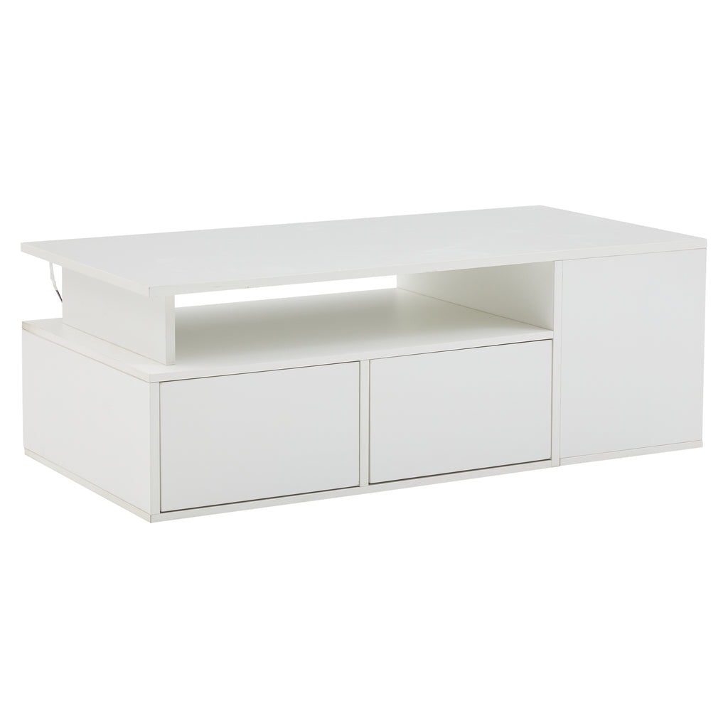 [variant:N892P428788W] High-Gloss LED Coffee Table with Open Storage image 44