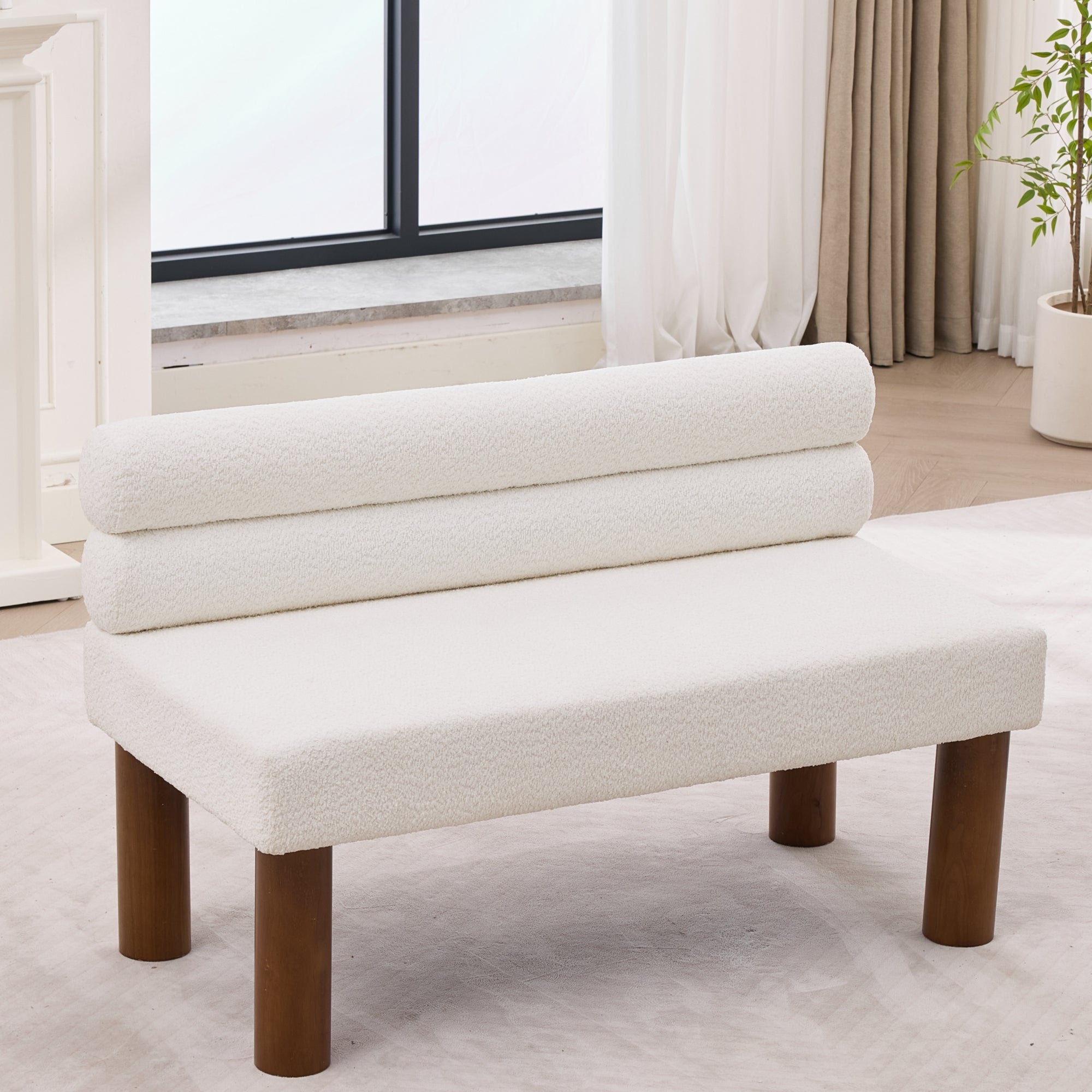 [variant:W5031P476711] Oversized Bouclé Dining Bench image 3