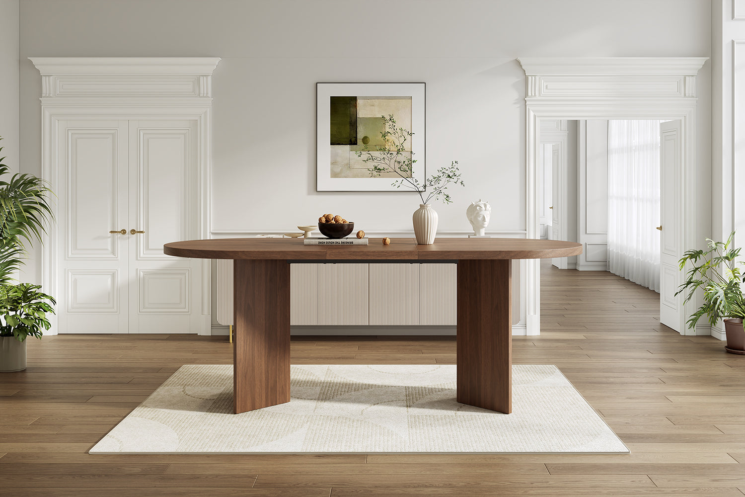 [variant:N859P472961A] Oval Walnut Dining Table – 79-Inch image 15
