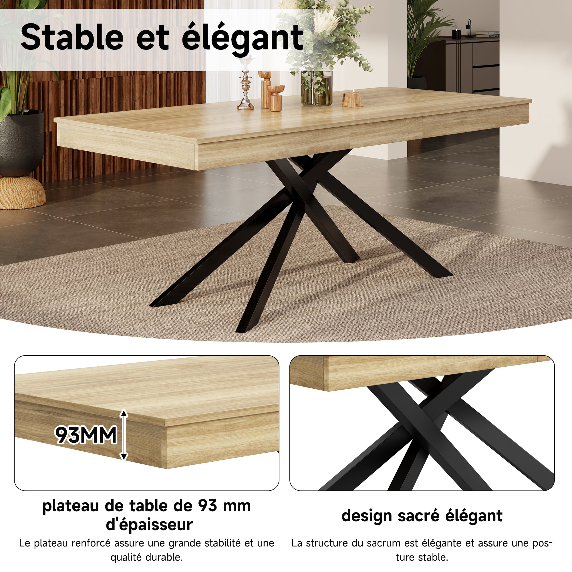 [variant:N859D000003E] Extendable Oak Dining Table – 55–71 Inch image 20
