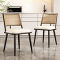 [variant:N859P374641S] Minimalist Rattan-Back Dining Chairs – Sets of 2, 4 or 6 – Black+Natural image 1