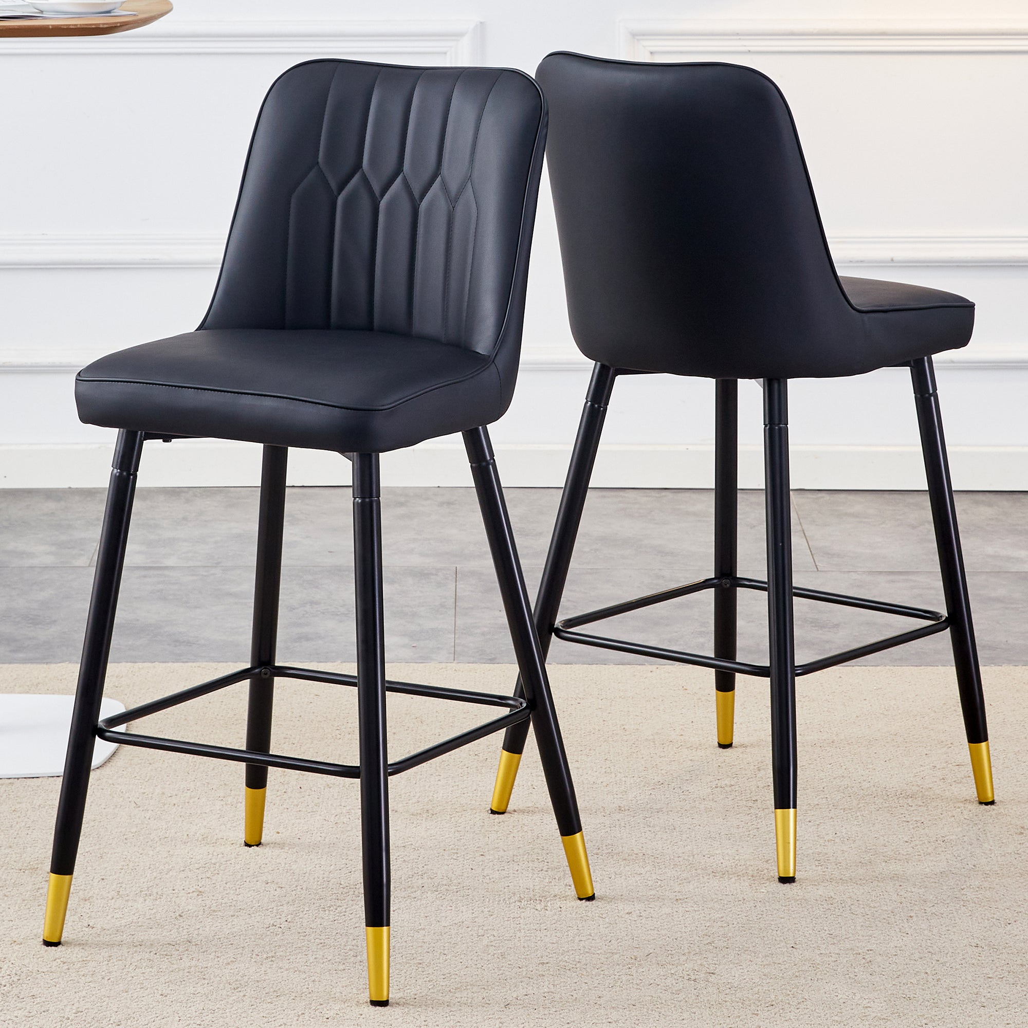 [variant:W3806P404947] PU Leather Bar Stools – Set of 2 image 2