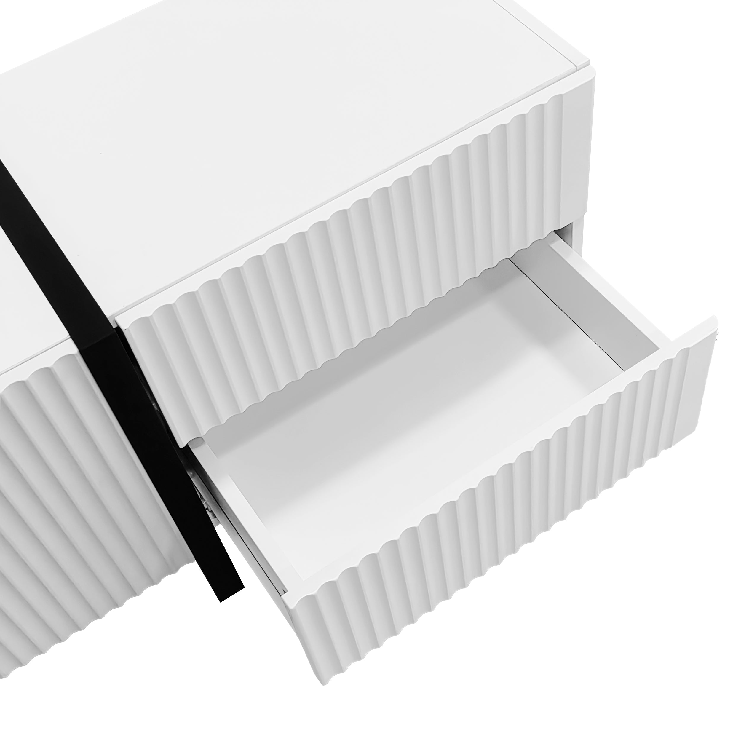 [variant:GA0014S] Modern TV Stand with 3 Doors and 2 Drawers – Black and White image 11