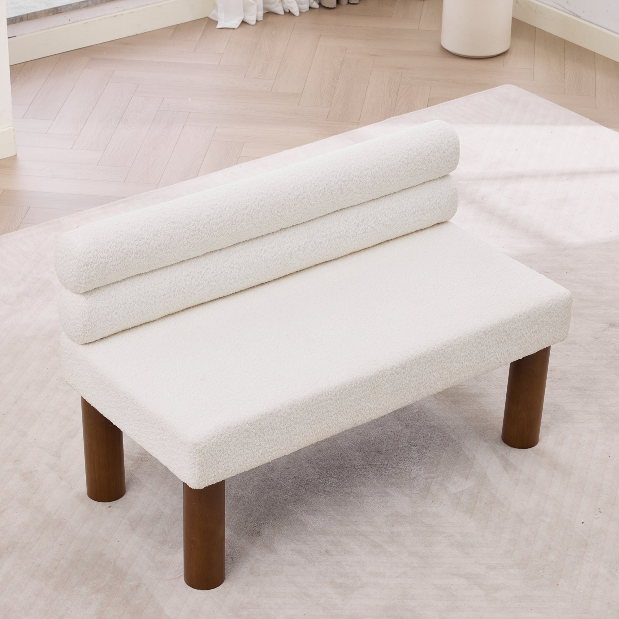 [variant:W5031P476711] Oversized Bouclé Dining Bench image 1