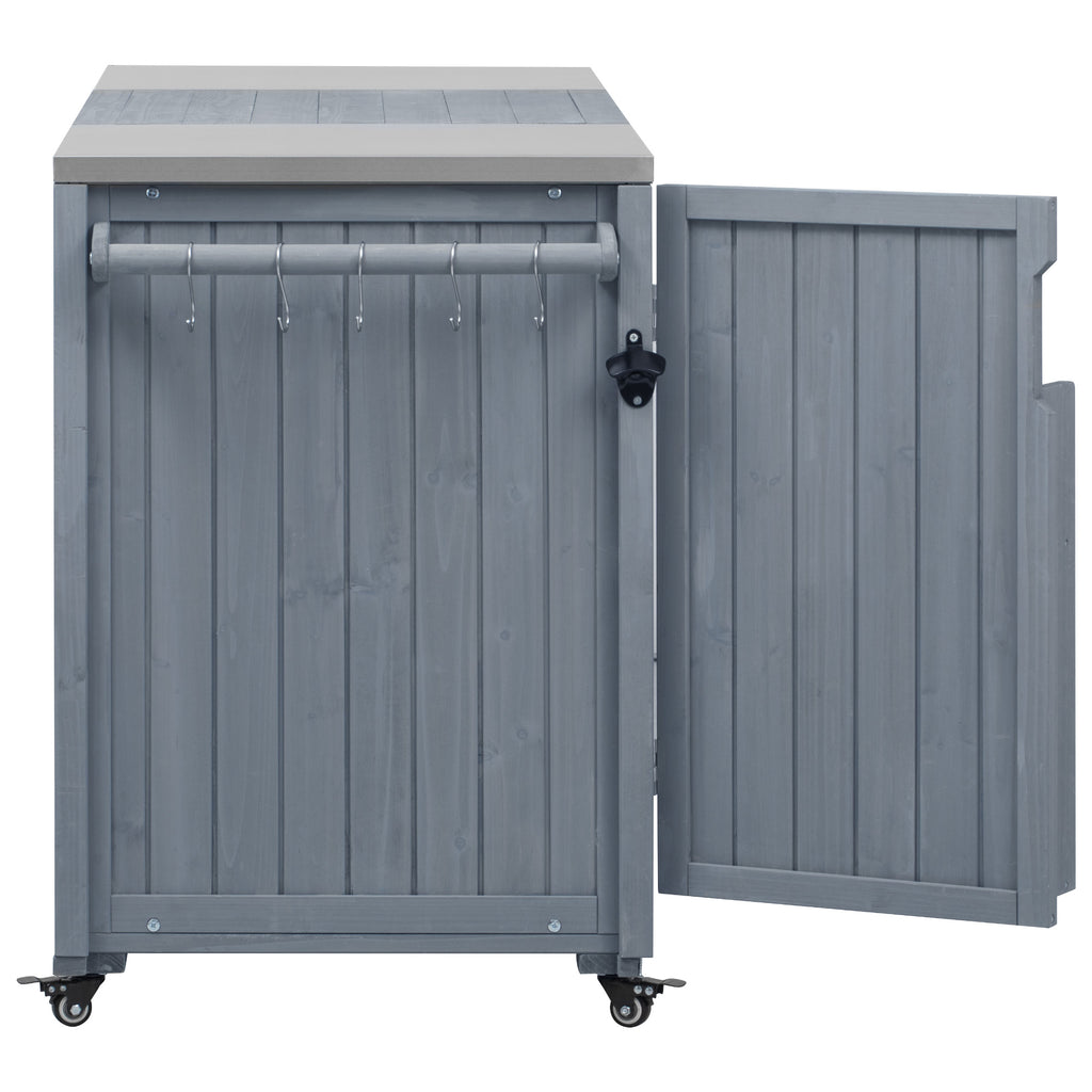 [variant:N853P386132G] Outdoor Grill Cart for 21–22-Inch Kamado Grills – Gray and Blue, 66.5-Inch image 43
