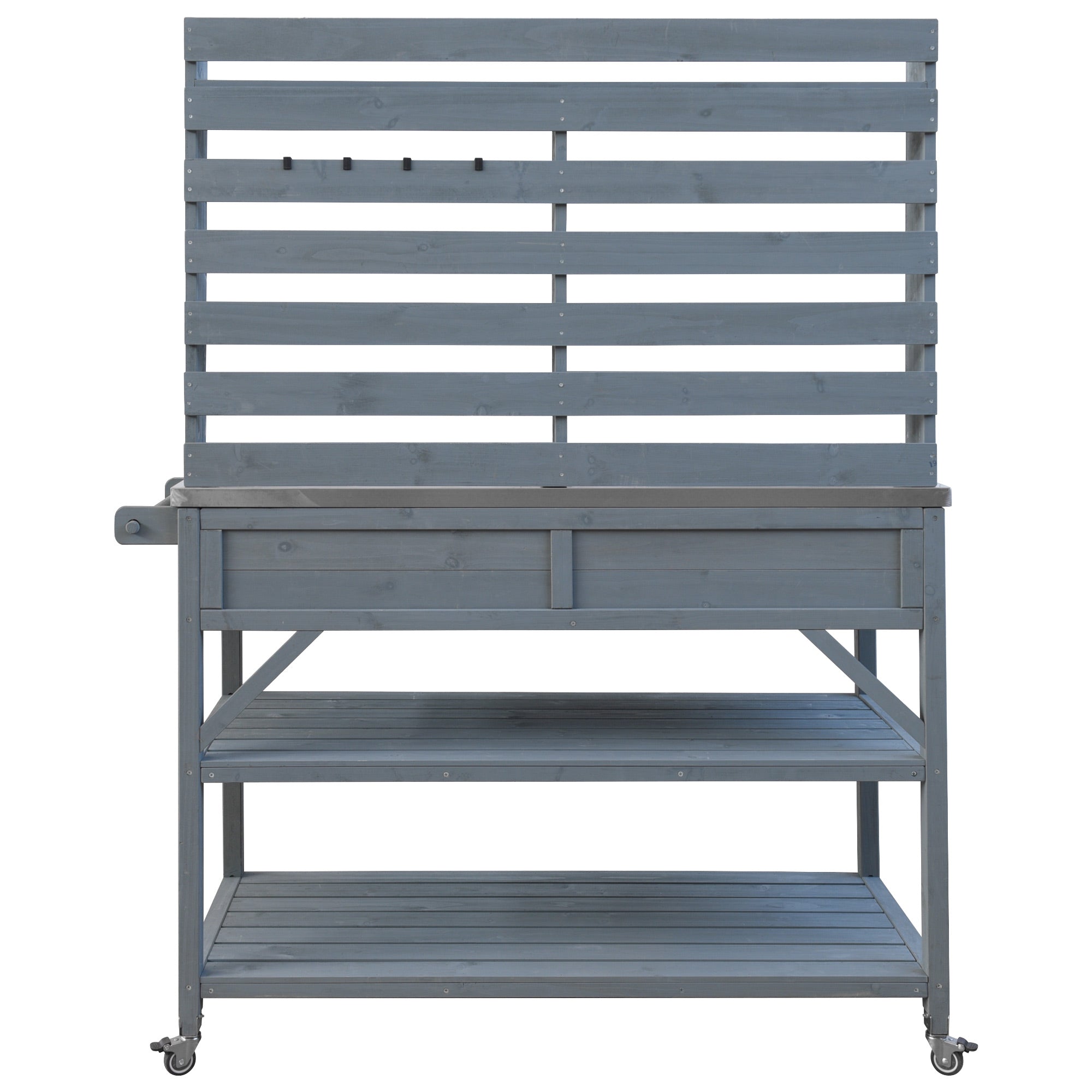 [variant:N853P386121G] Rolling Outdoor Potting Bench with Stainless Steel Top image 44