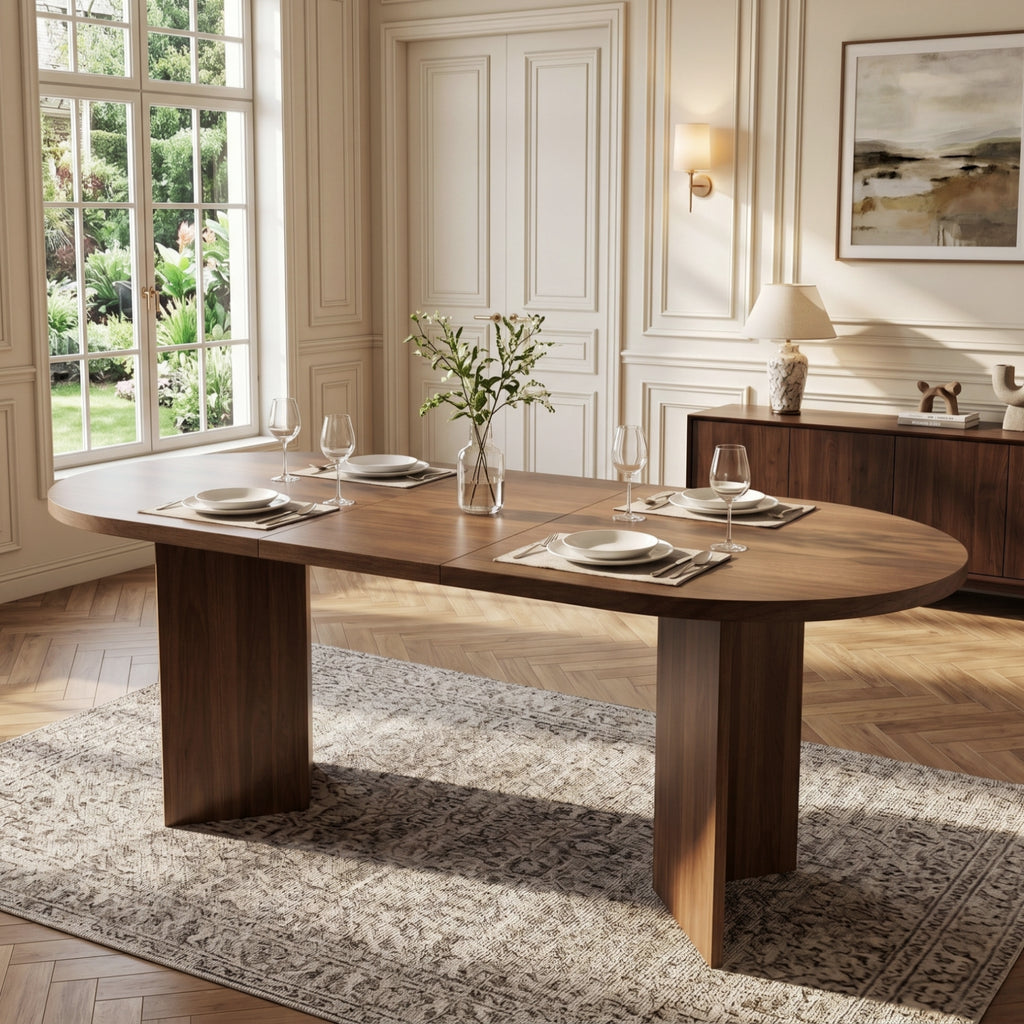 [variant:N859P472961A] Oval Walnut Dining Table – 79-Inch image 2