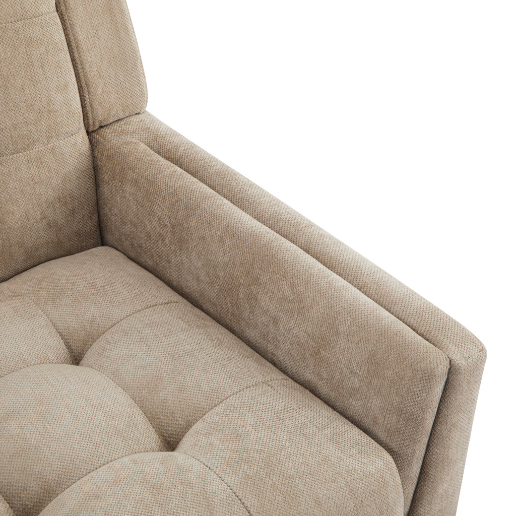 [variant:N898P442867L] Light Brown Chenille Mid-Century Armchair image 10
