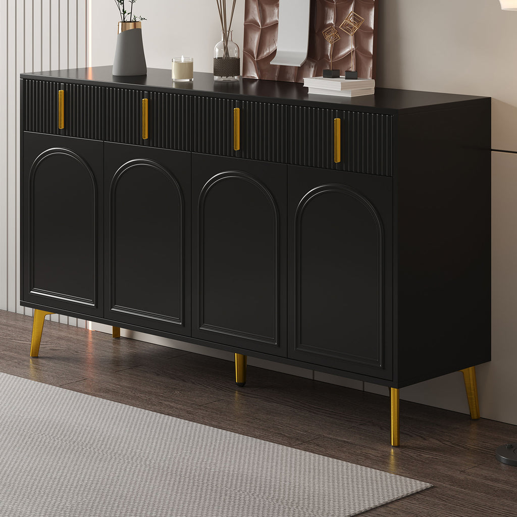 [variant:GA0021S] 4-Door Sideboard with 4 Drawers – Black and Gold image 11