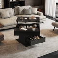 [variant:N892P423296B] Black 360° Rotating Lift-Top Coffee Table image 1