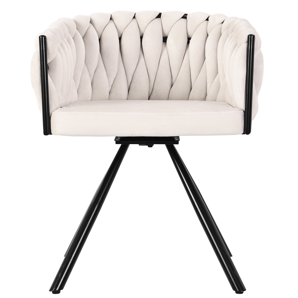 [variant:N859P374639B] Set of 2 Beige Velvet Dining Chairs image 14