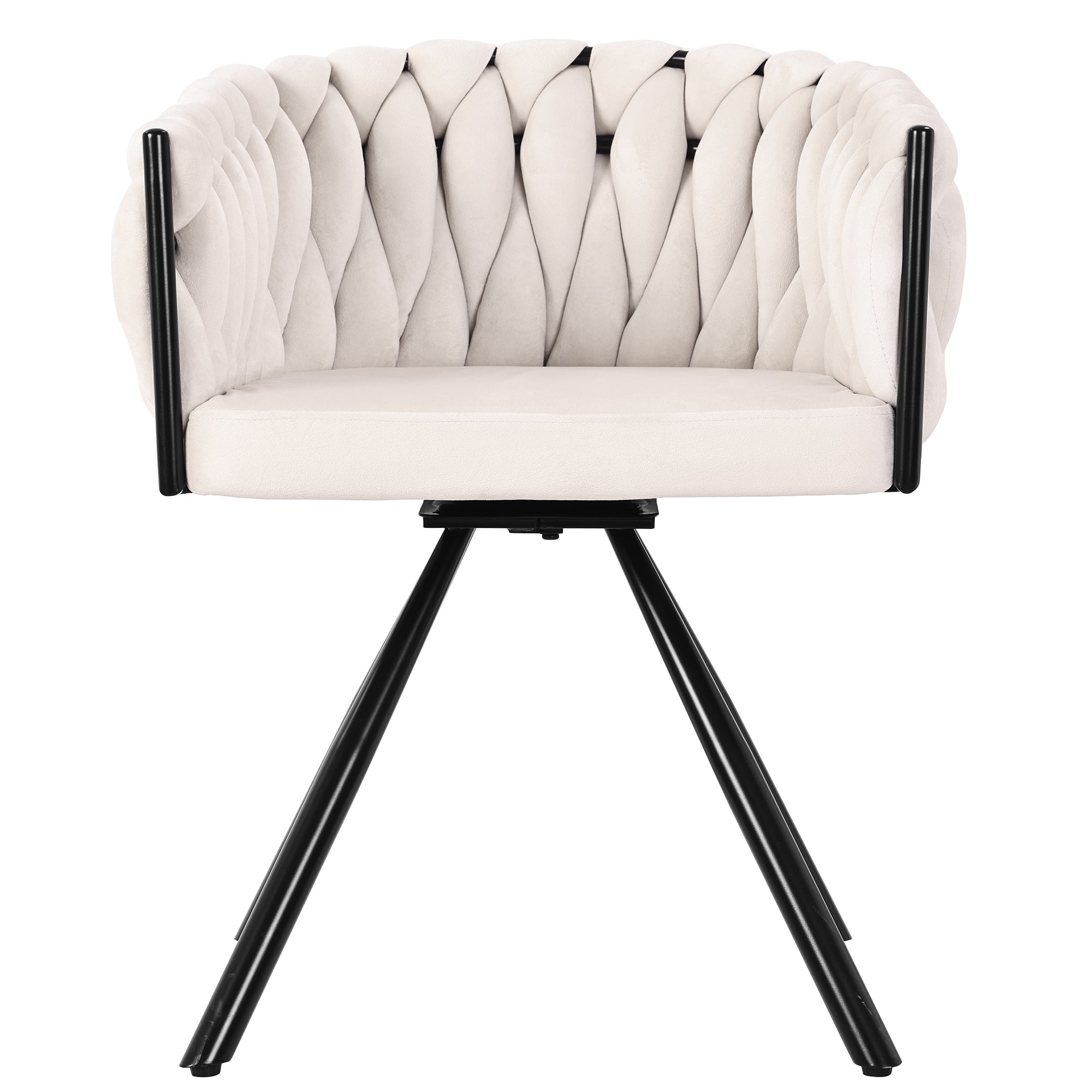 [variant:N859P374639B] Set of 2 Beige Velvet Dining Chairs image 14