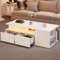 [variant:N892P428788W] High-Gloss LED Coffee Table with Open Storage image 1
