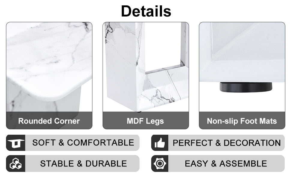 [variant:W3806S00015] White Marble-Look Dining Table image 11