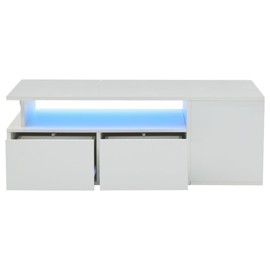 [variant:N892P428788W] High-Gloss LED Coffee Table with Open Storage image 46