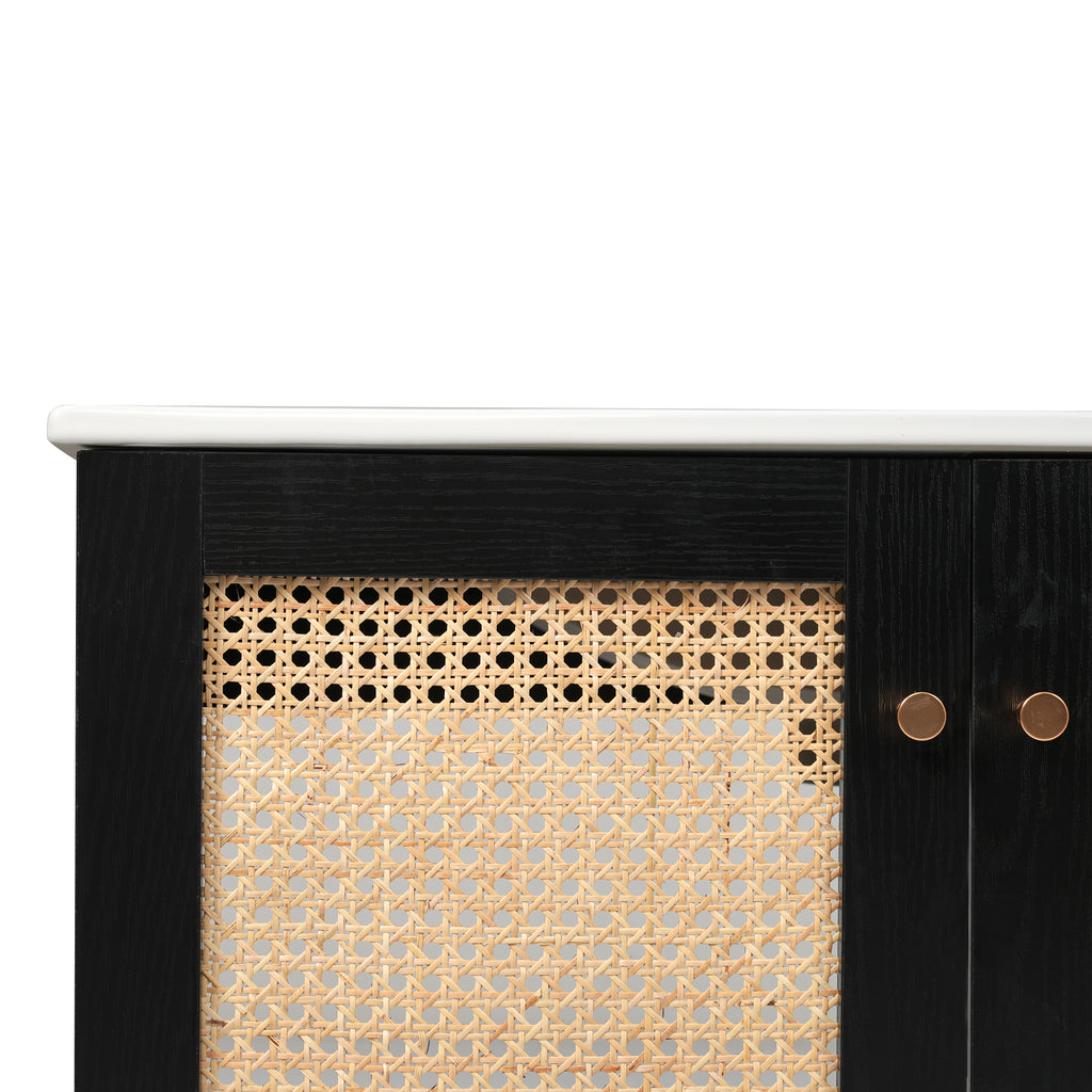 [variant:N729P285517B] Rattan-Door Bathroom Vanity with Sink – 30-Inch image 15