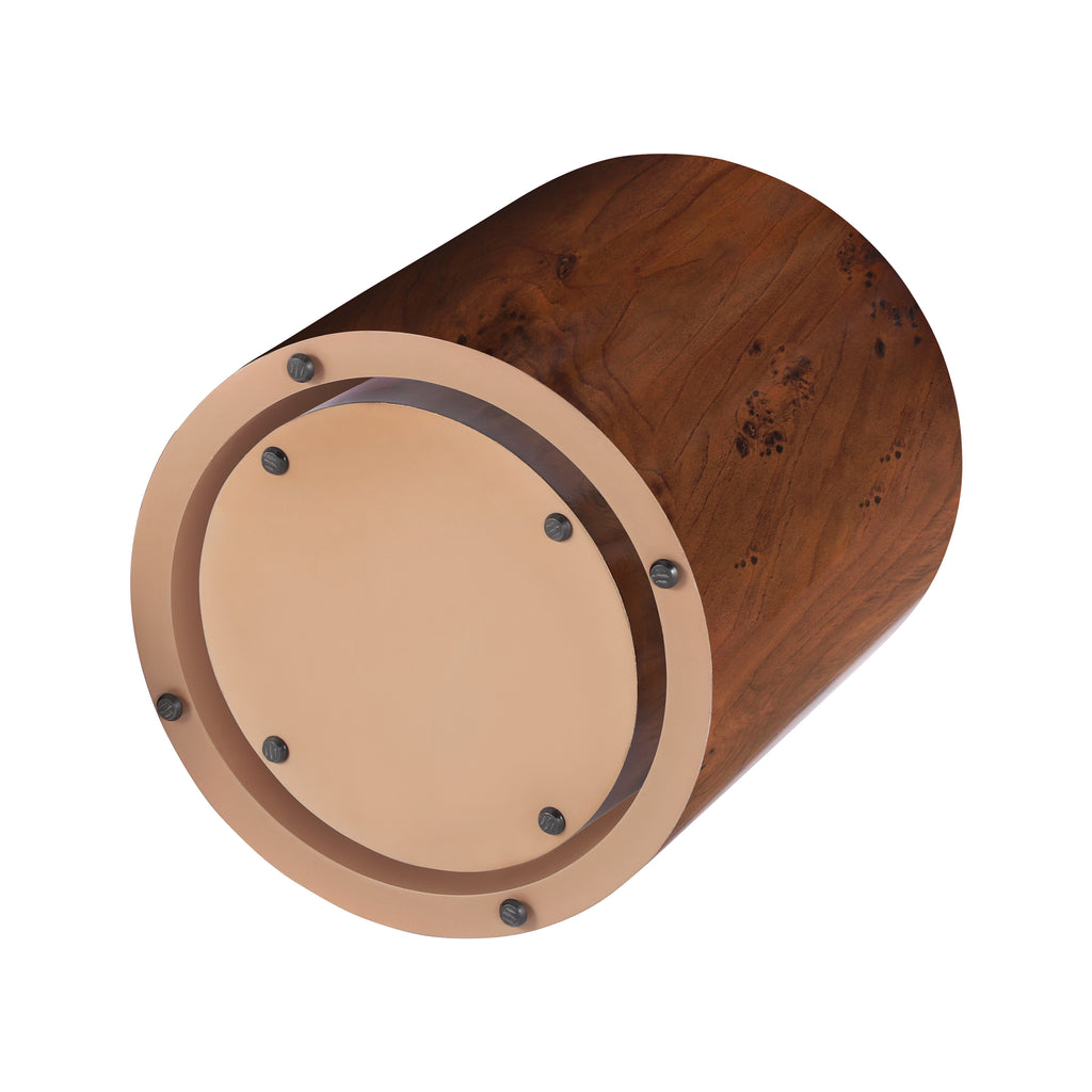 [variant:N872P426800T] Set of 2 Round Burl Veneer Nesting Tables image 4