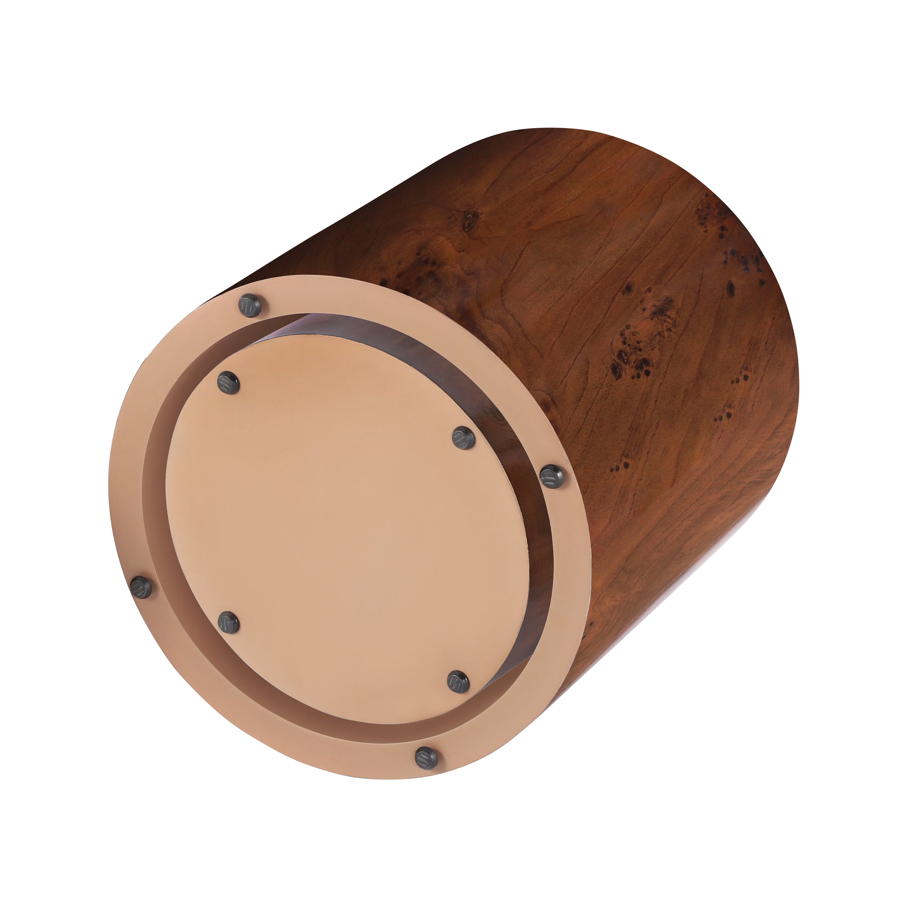 [variant:N872P426800T] Set of 2 Round Burl Veneer Nesting Tables image 4