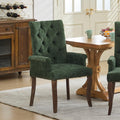 [variant:W5755P503872] Tufted Chenille Dining Armchair – Olive Green image 1