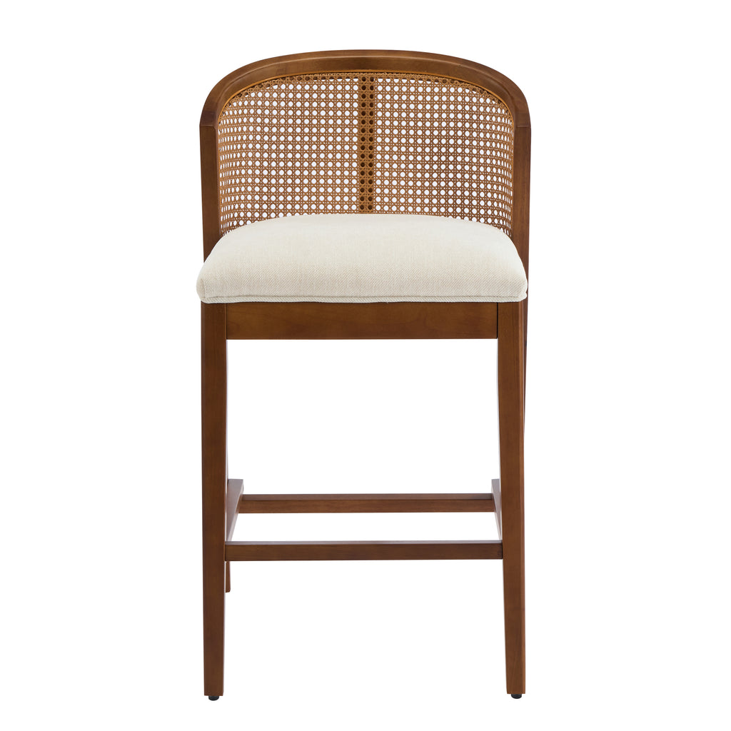 Upholstered Wood Counter Stools – Sets of 2 or 4 — [variant:N897P439502W-S4] Beige,Walnut image 5