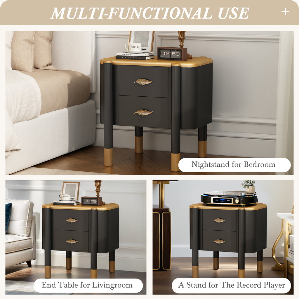 [variant:N856P406687B] Curved 2-Drawer Nightstand with Feather Handles image 7