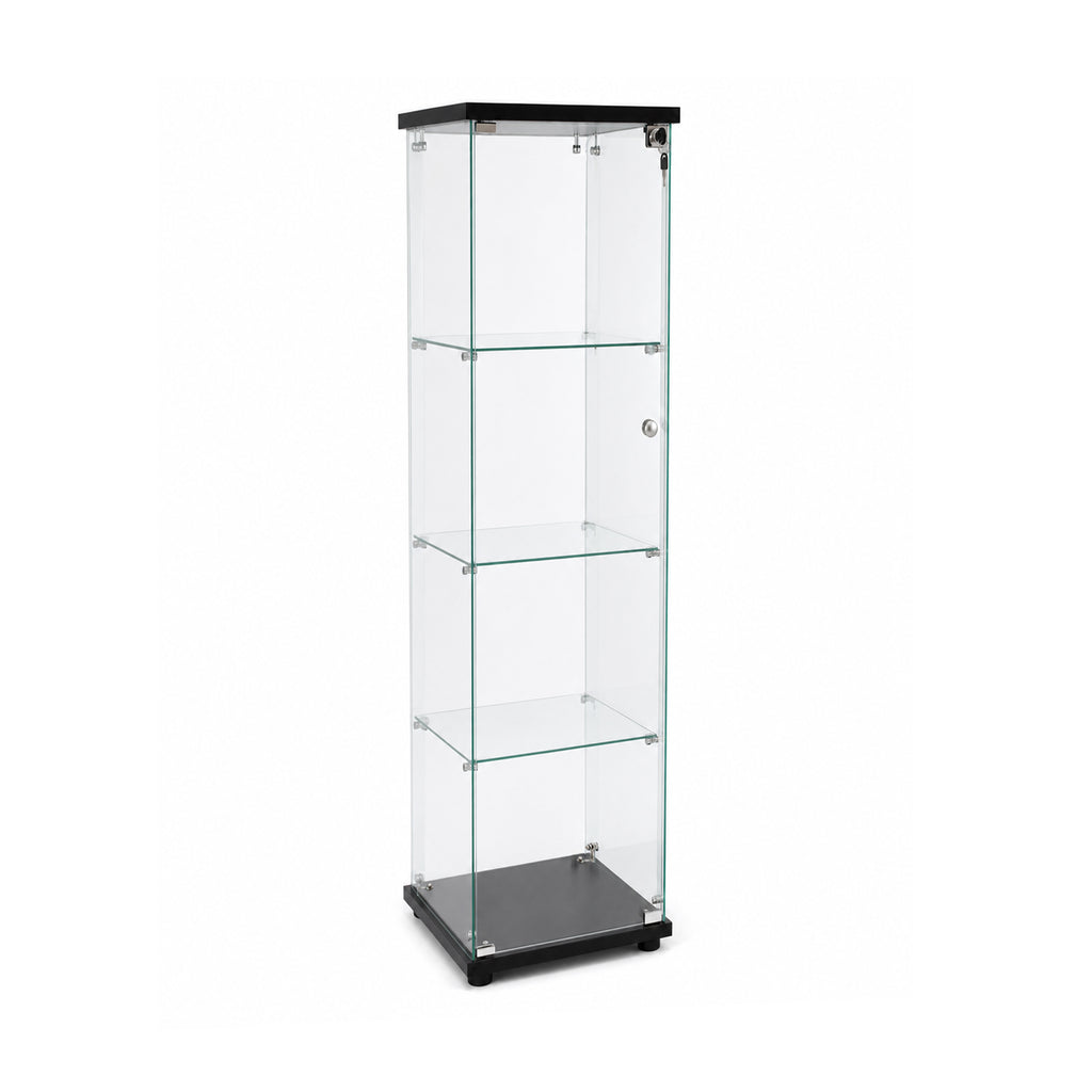 [variant:W3738P360367] 4-Shelf Tempered Glass Display Cabinet – Black image 4