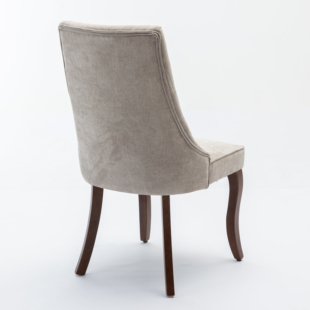 [variant:W5755P474631] Rayon Set of 2 Beige Fabric Dining Chairs image 6