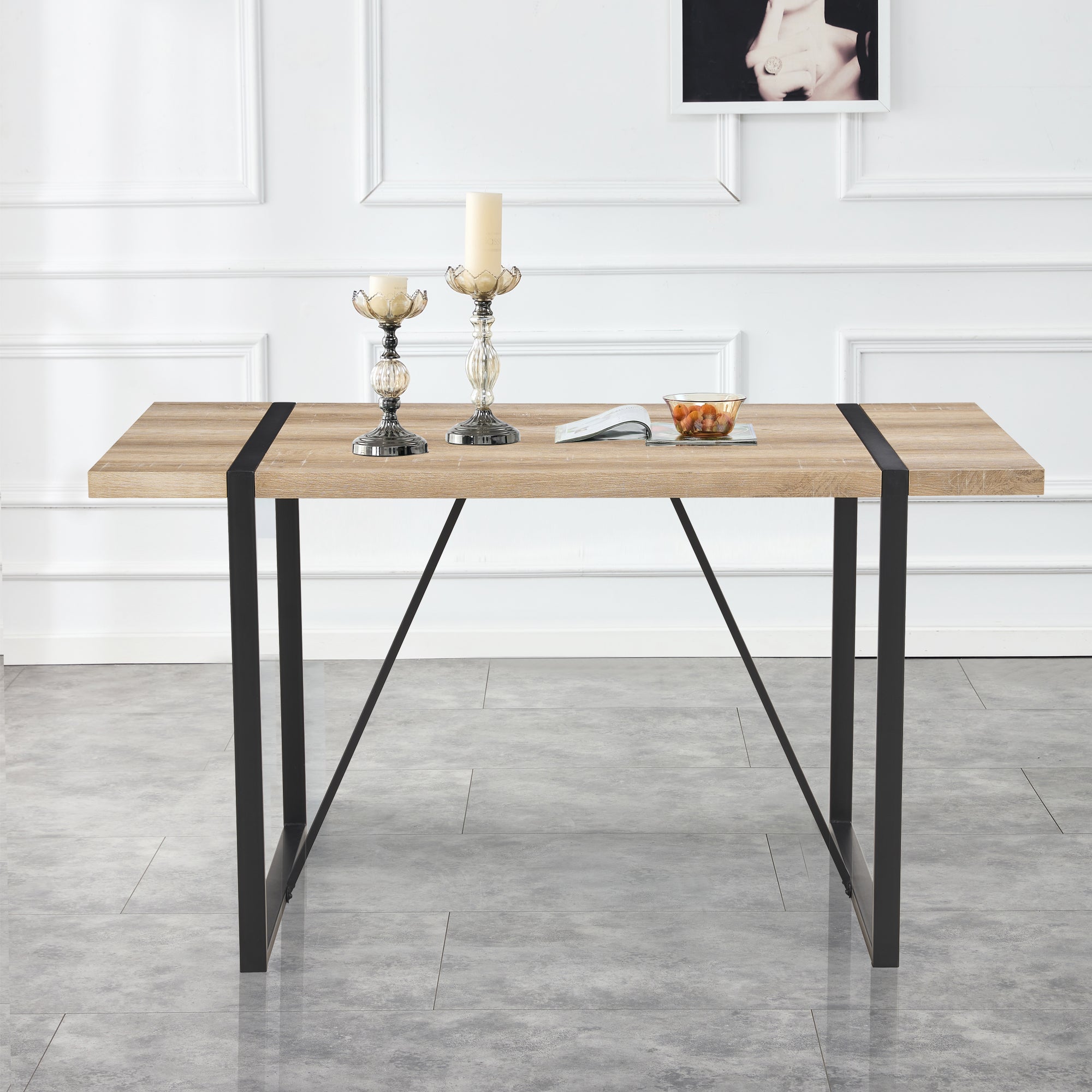 [variant:W3806P405273] Wood-Grain Dining Table – 55-Inch image 11