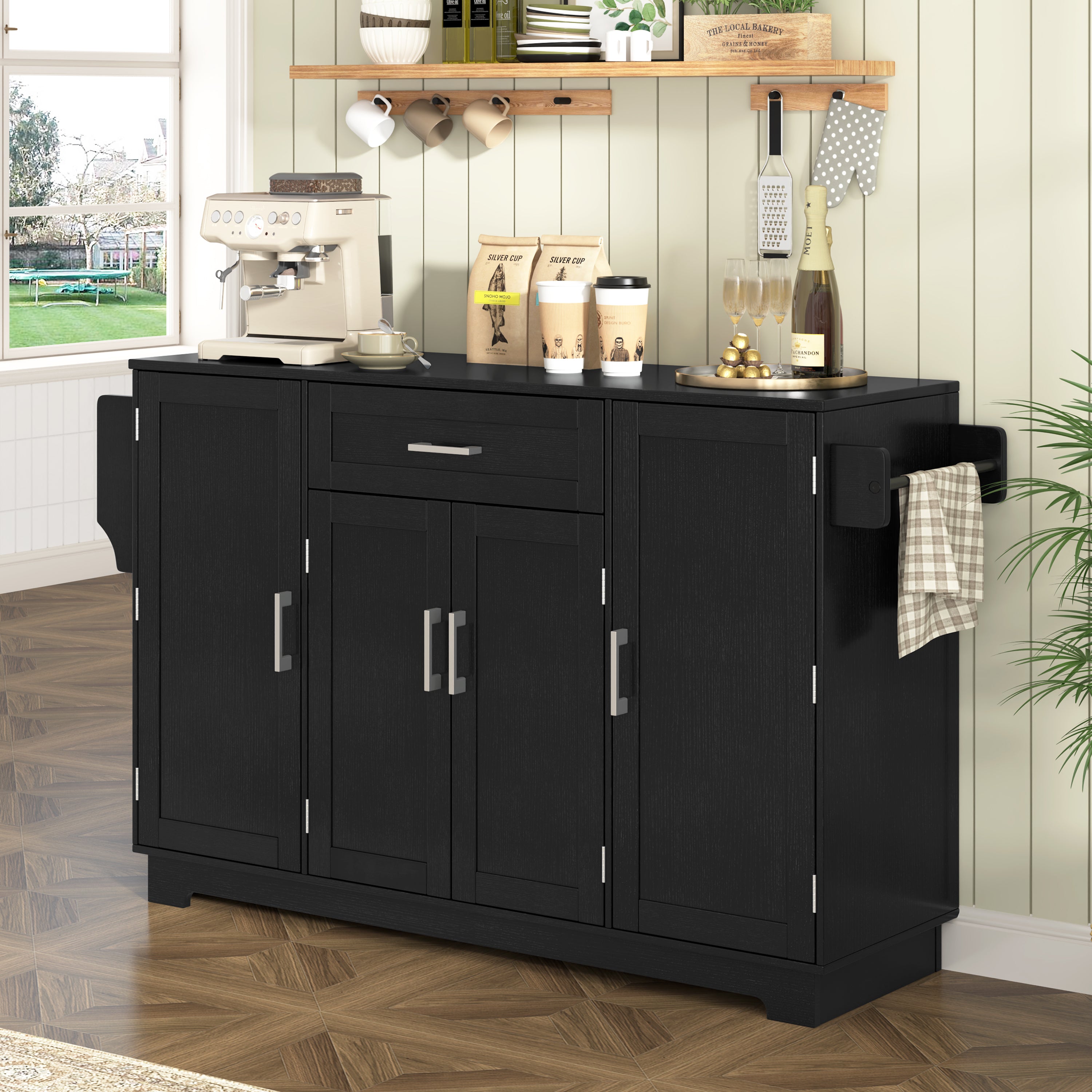 [variant:N889P443144B] Modern 4-Door Sideboard with Drawer image 3