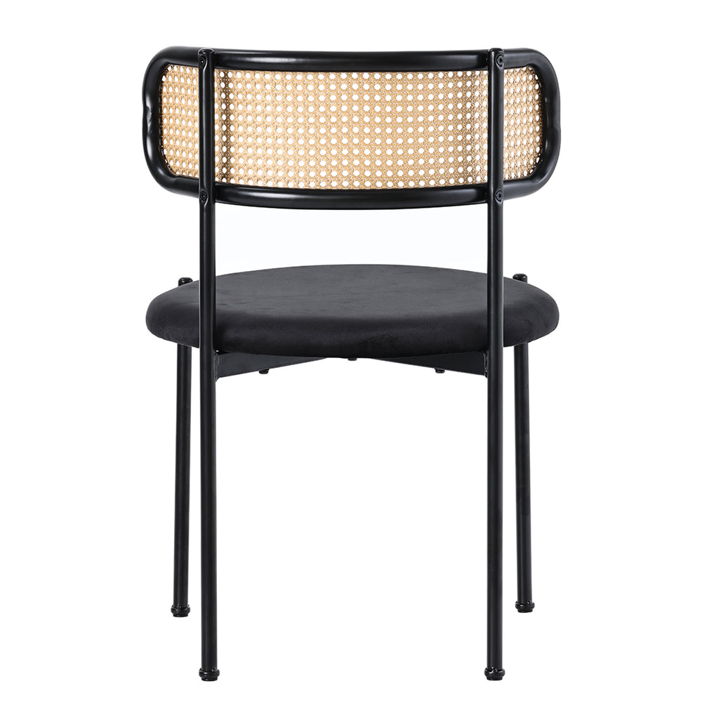 [variant:N859P374642S] Set of 4 Modern Black Velvet Dining Chairs image 13