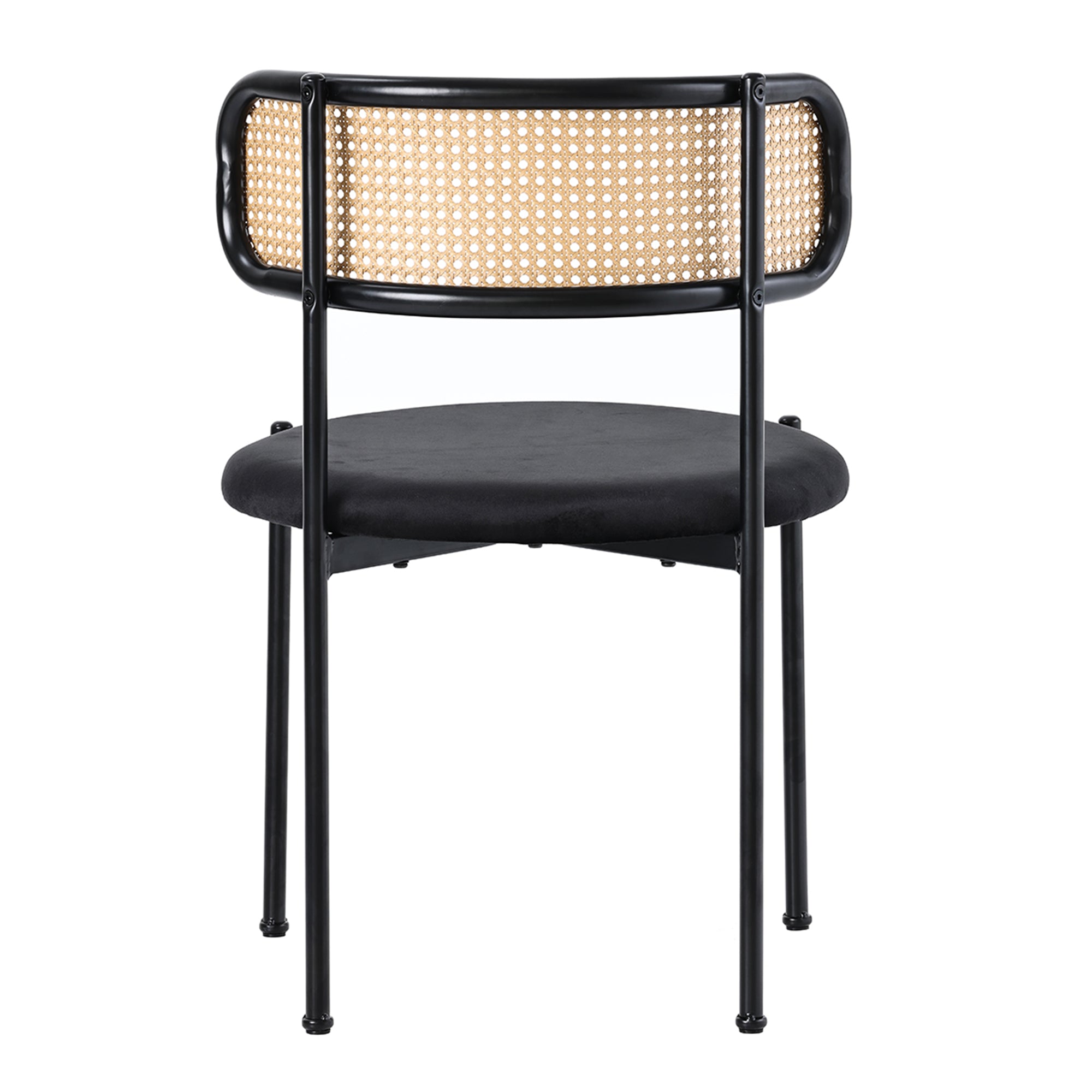 [variant:N859P374642S] Set of 4 Modern Black Velvet Dining Chairs image 13