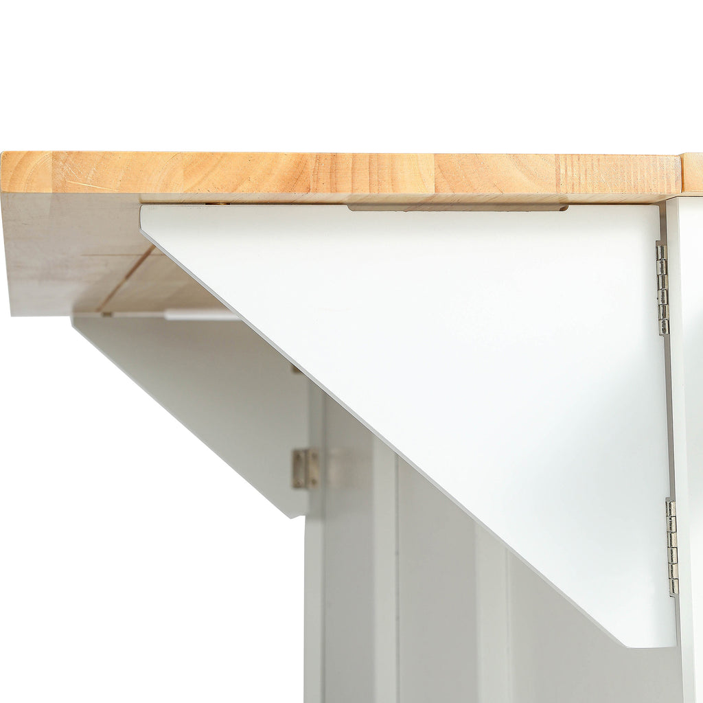 [variant:N853P383632W] Drop-Leaf Rolling Kitchen Cart – White, 53.1-Inch image 19