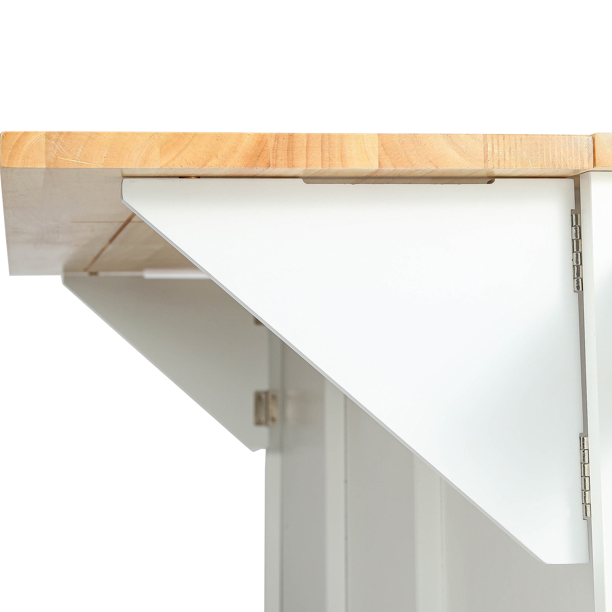 [variant:N853P383632W] Drop-Leaf Rolling Kitchen Cart – White, 53.1-Inch image 19